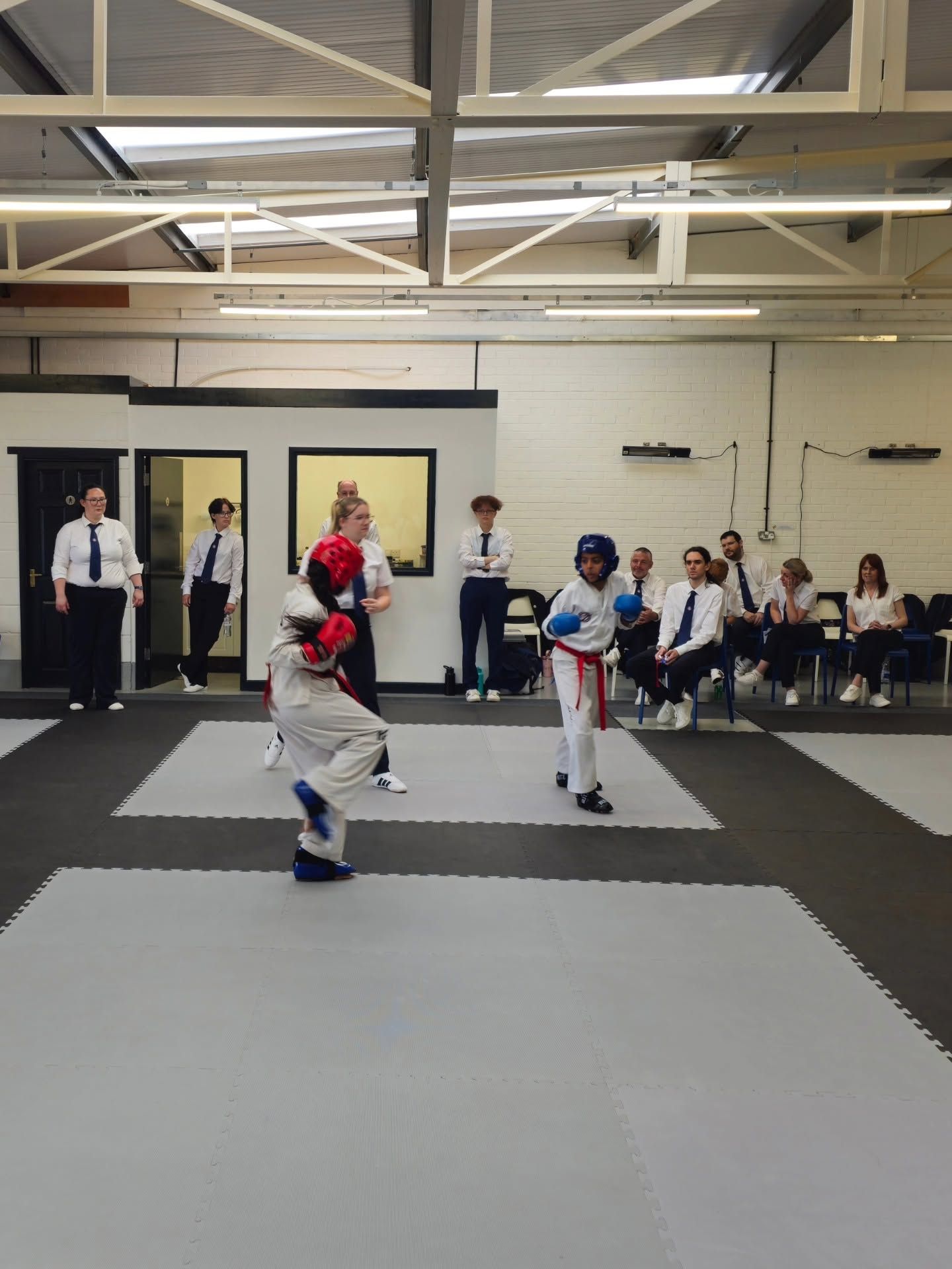 Taekwon-Do students sparring
