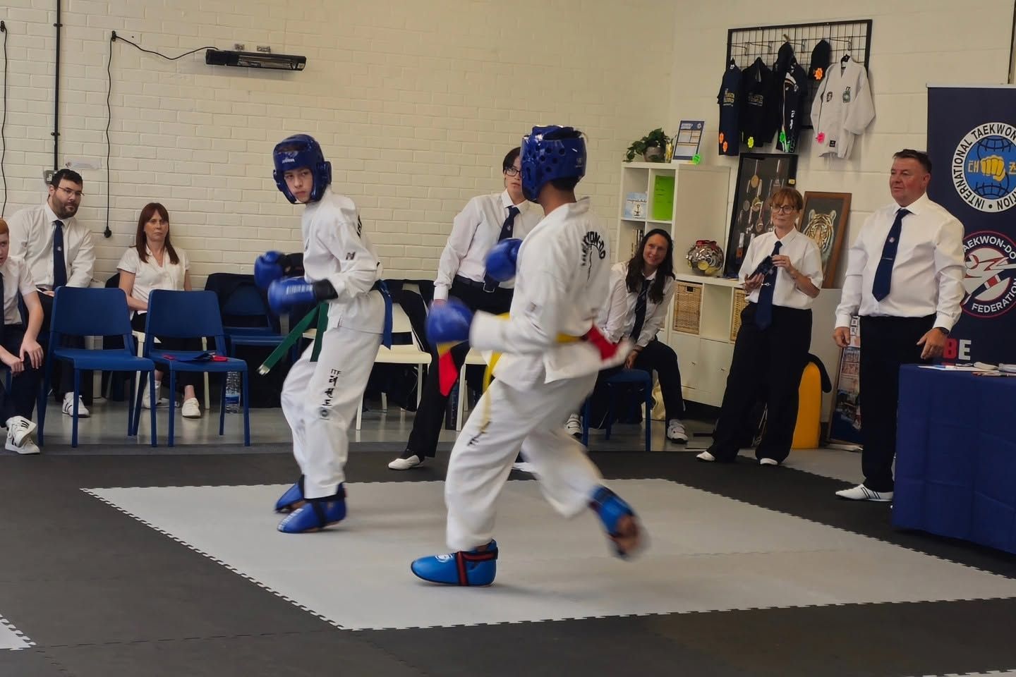 Taekwon-Do students sparring