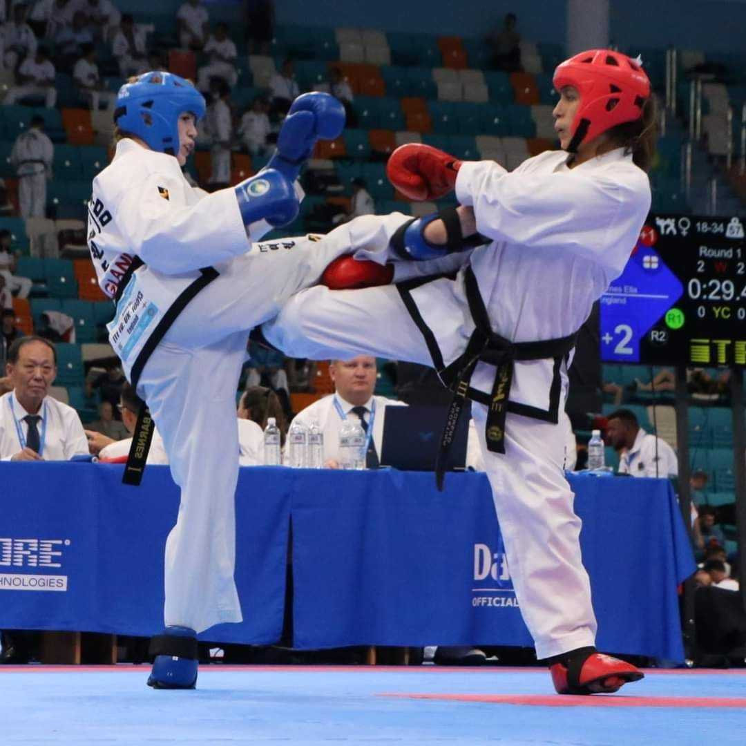 Ella Barnes Sparring at the 2023 ITF Taekwon-Do World Championships