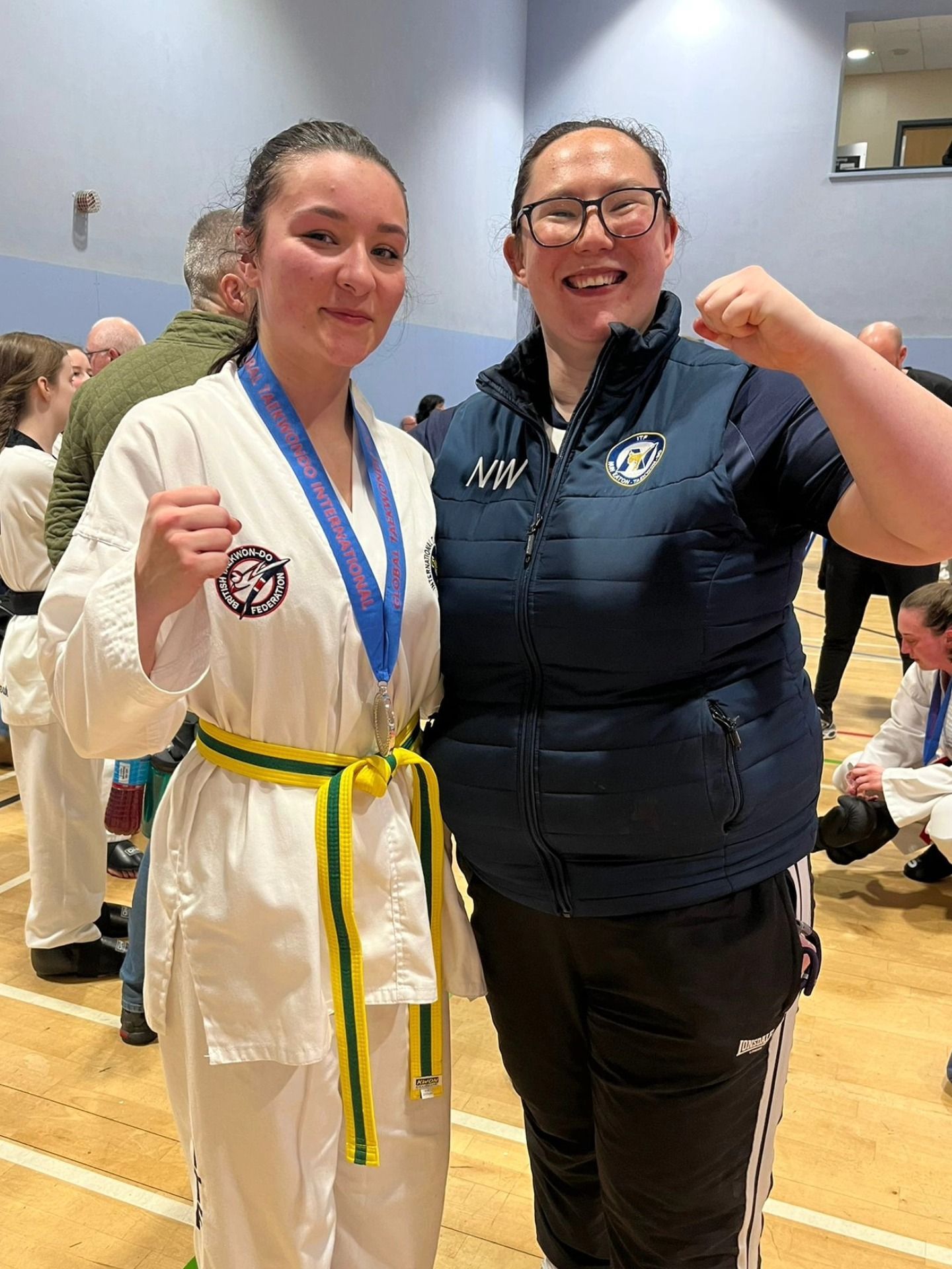 Nuneaton TKD at the 2026 GTI English - Lacey and Miss Natalie