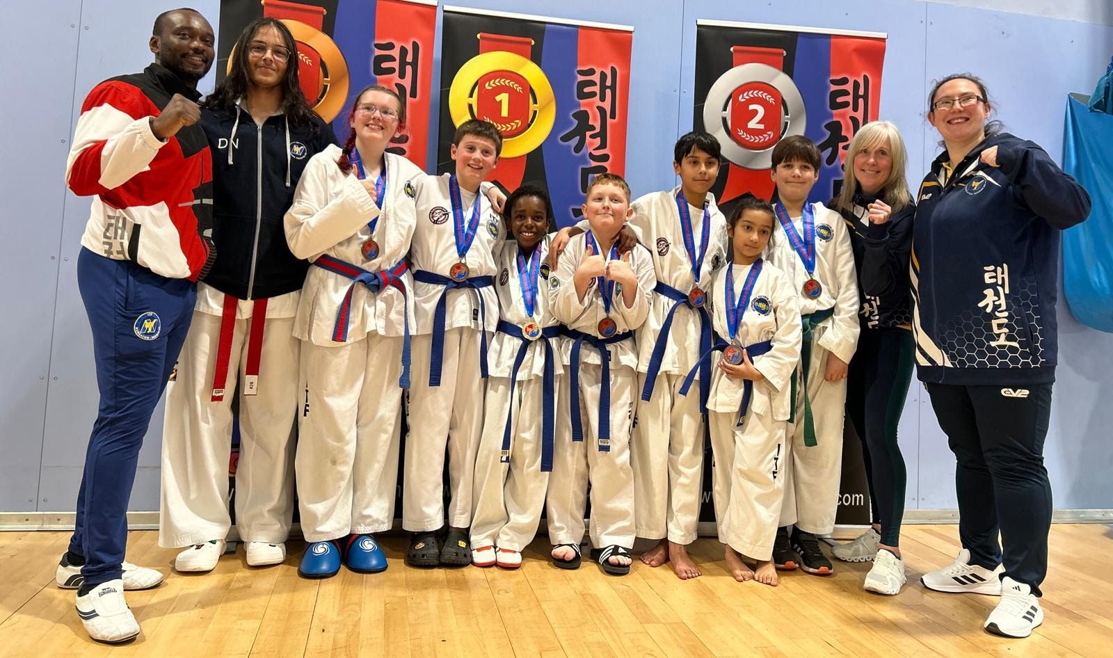 Nuneaton TKD medallists at the 2024 GTI English Championships in Hinckley