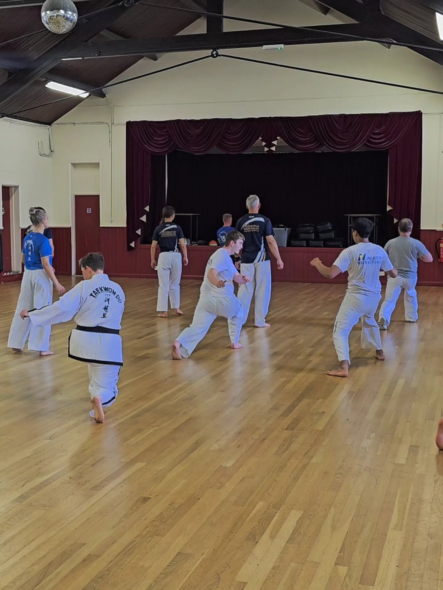 Students stretching