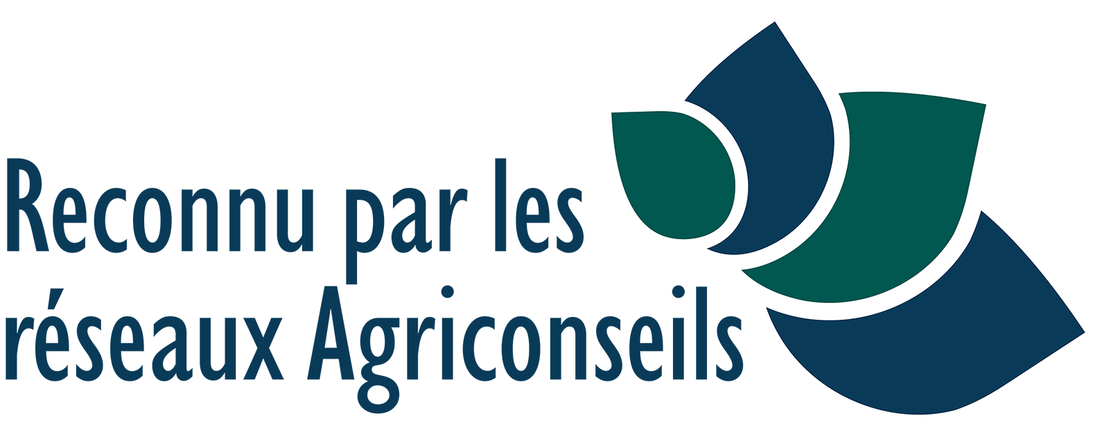 A logo for a company called reconnu par les reseaux agriconseils