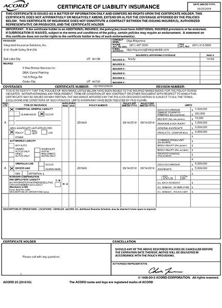 insurances and licenses