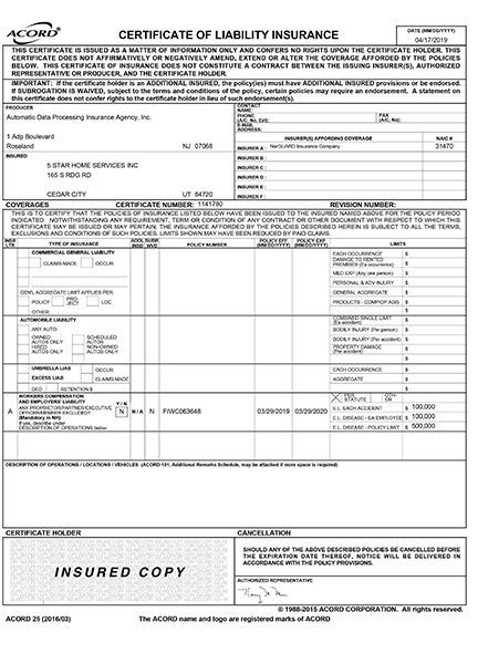 insurances and licenses