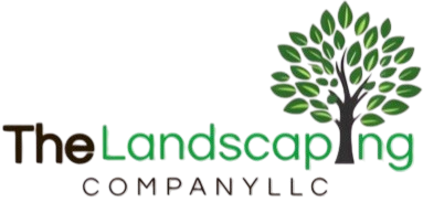 The logo for the landscaping company llc shows a tree with green leaves.