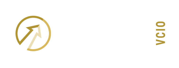 Gold upward arrow in a circle beside the words Sedona Strategy in white against a transparent background