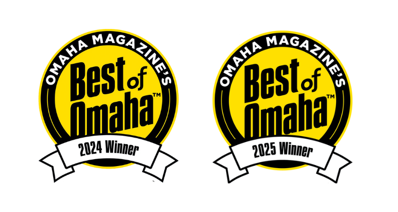Best of Omaha Award seals for 2024 & 2025.
