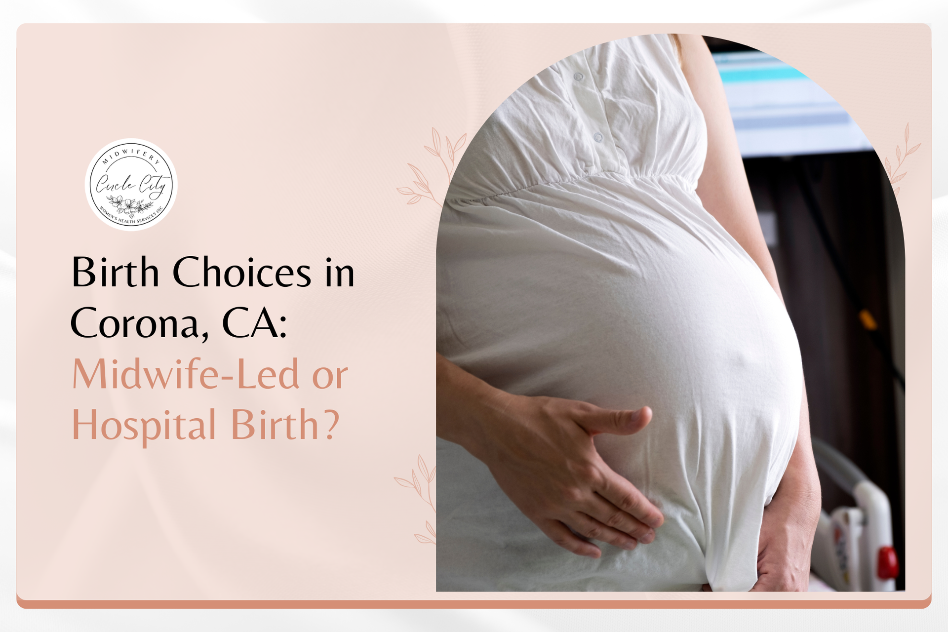 During a visit for prenatal care in Corona, CA, a pregnant woman gently cradles her belly.
