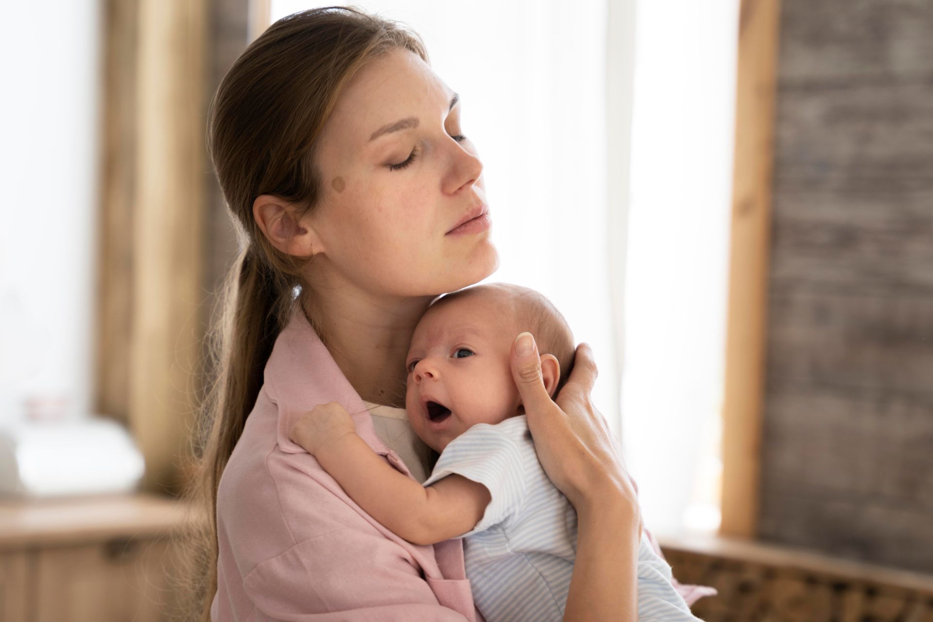 Mother with postpartum depression