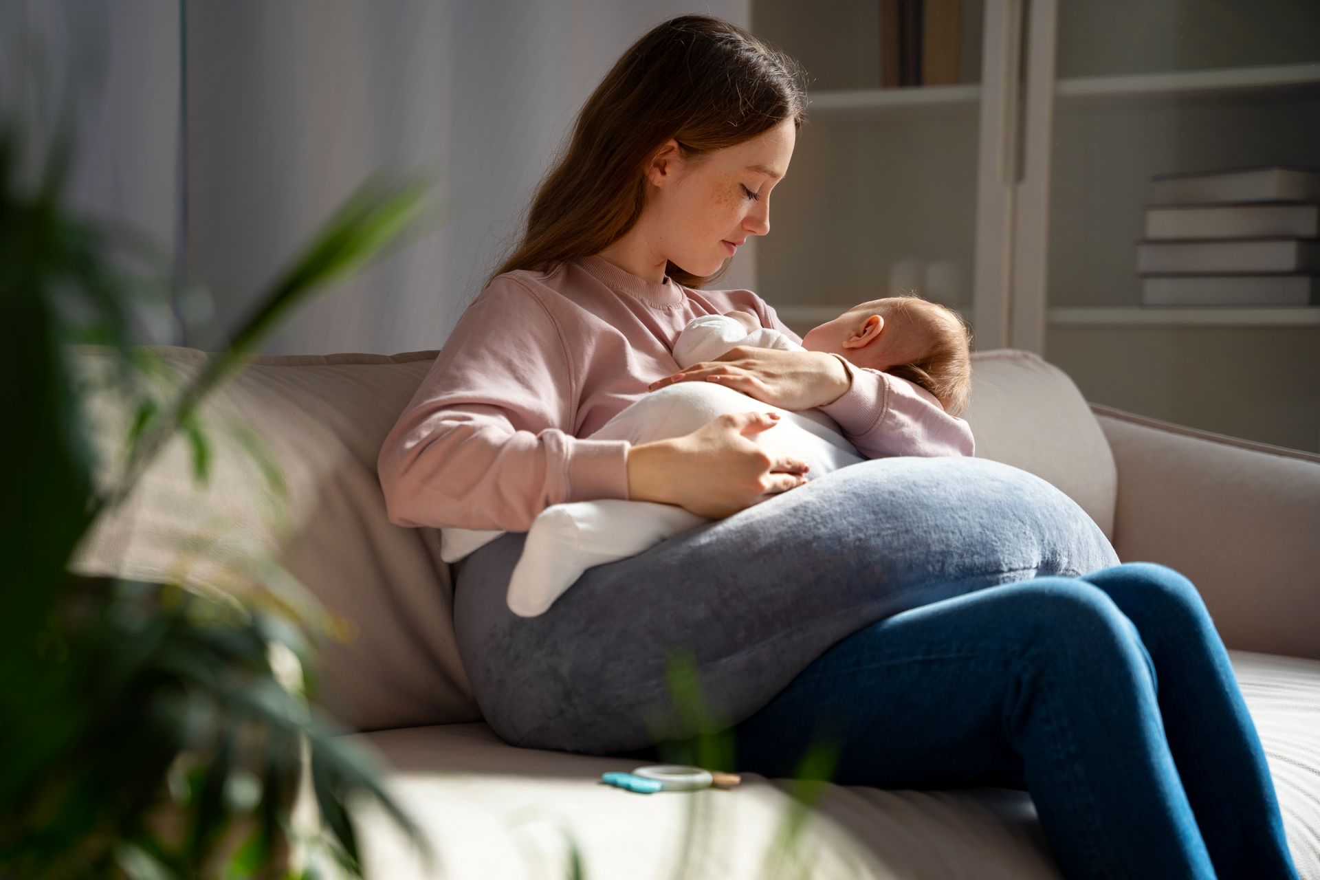 mother taking of her child during the postpartum period