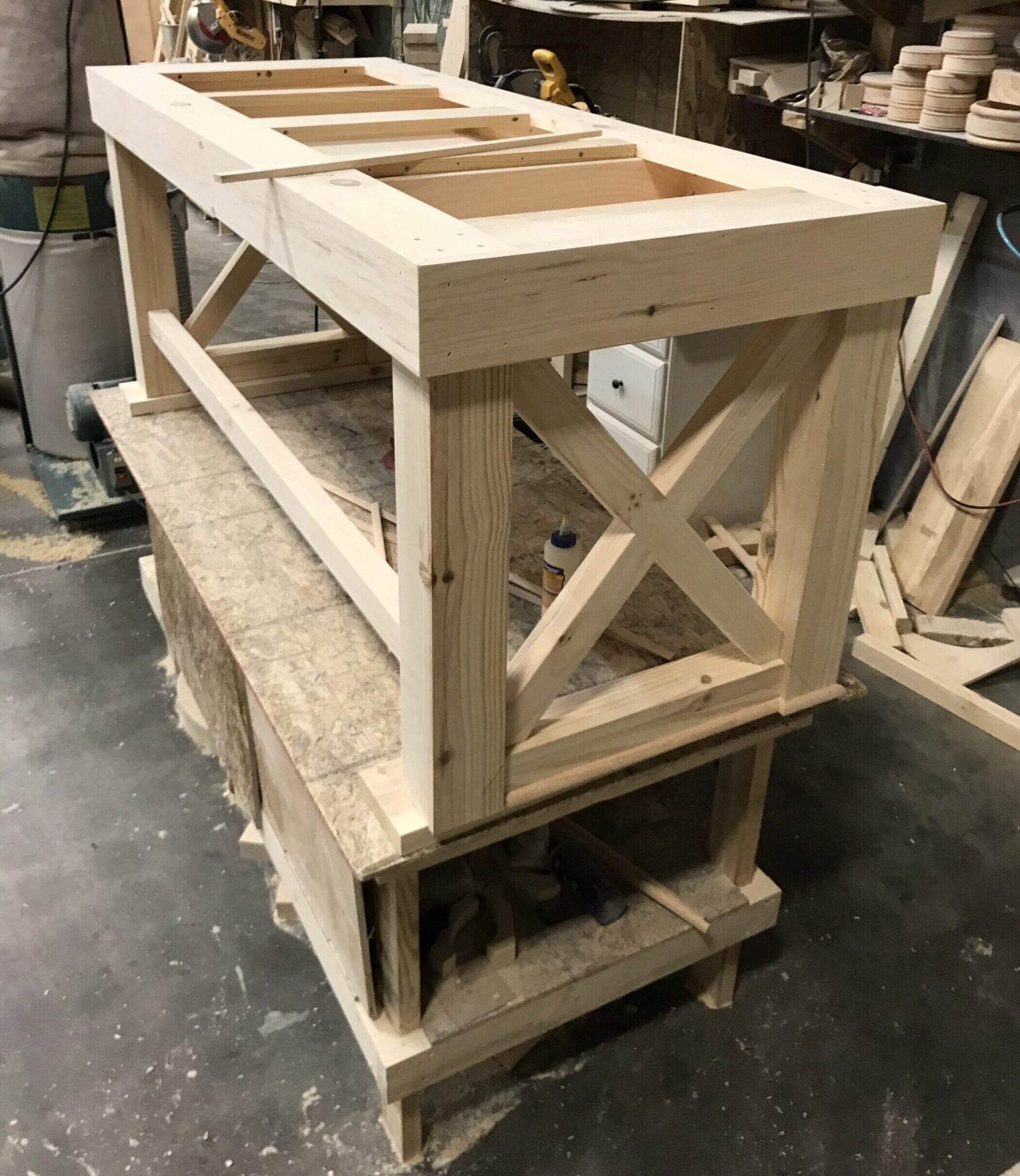 wood table top x design