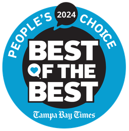 A blue sticker that says people 's choice best of the best