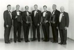 1994 L-R Bob Casciola, President National Football Foundation, Mark Whipple, Coach of University of New Haven, Steve Filippone, Hand HS & Coach of the Year, Chapter President Bill O’ Brien, Distinguished American, Dr. Rich Diana, Merit Award Winner Joe Farina and Gene Casey, Former Executive Director