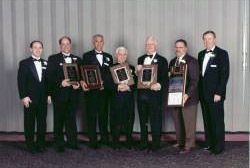 1998 Rick Walls NFF VP, Steve Filippone, Hand HS, Coach of the Year, Paul Pasqualoni, Head Coach Syracuse U, Distinguished American Award, Fred Ghiardini, Officical of the Year, Fran Lee, Merit Award Winner, Tony Sporano, Coach UNH, Special Award Winner and Chapter President Bill O’ Brien