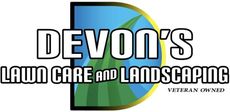 A logo for devon 's lawn care and landscaping