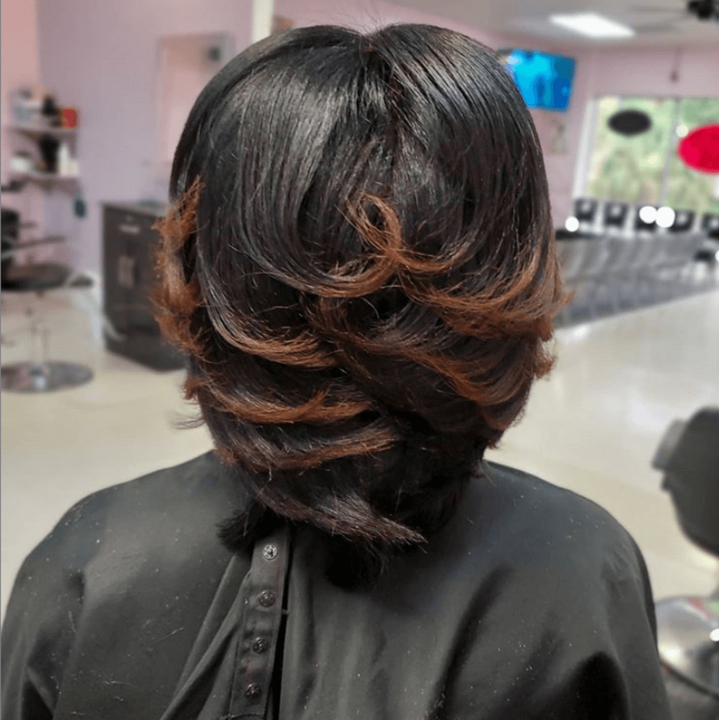 women with a new hair cut
