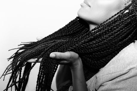 African woman braids