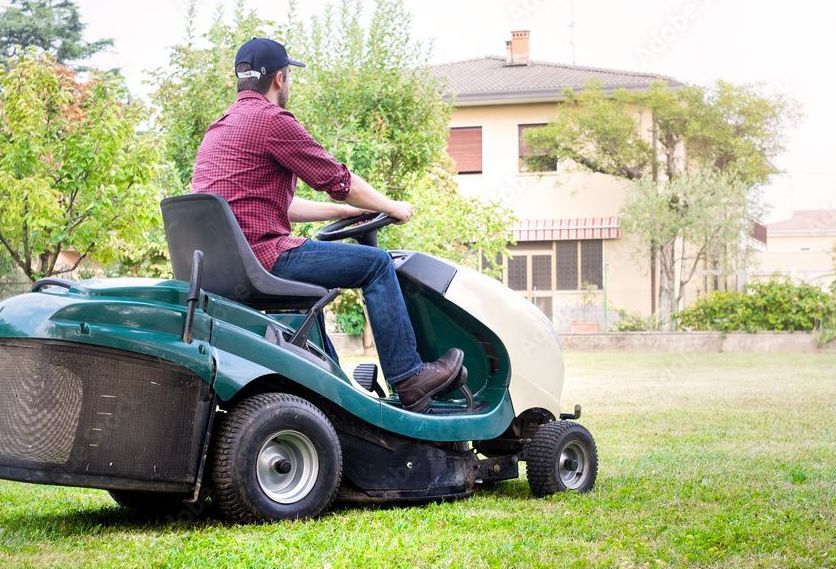 Mowing the grass 