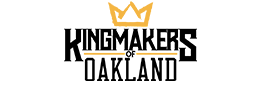 Kingmakers of Oakland logo with a gold crown and black text.