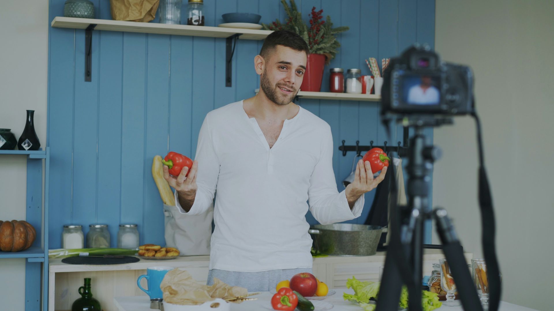Man holding vegetables
