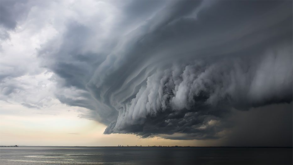 Picture of stormfront over ocean