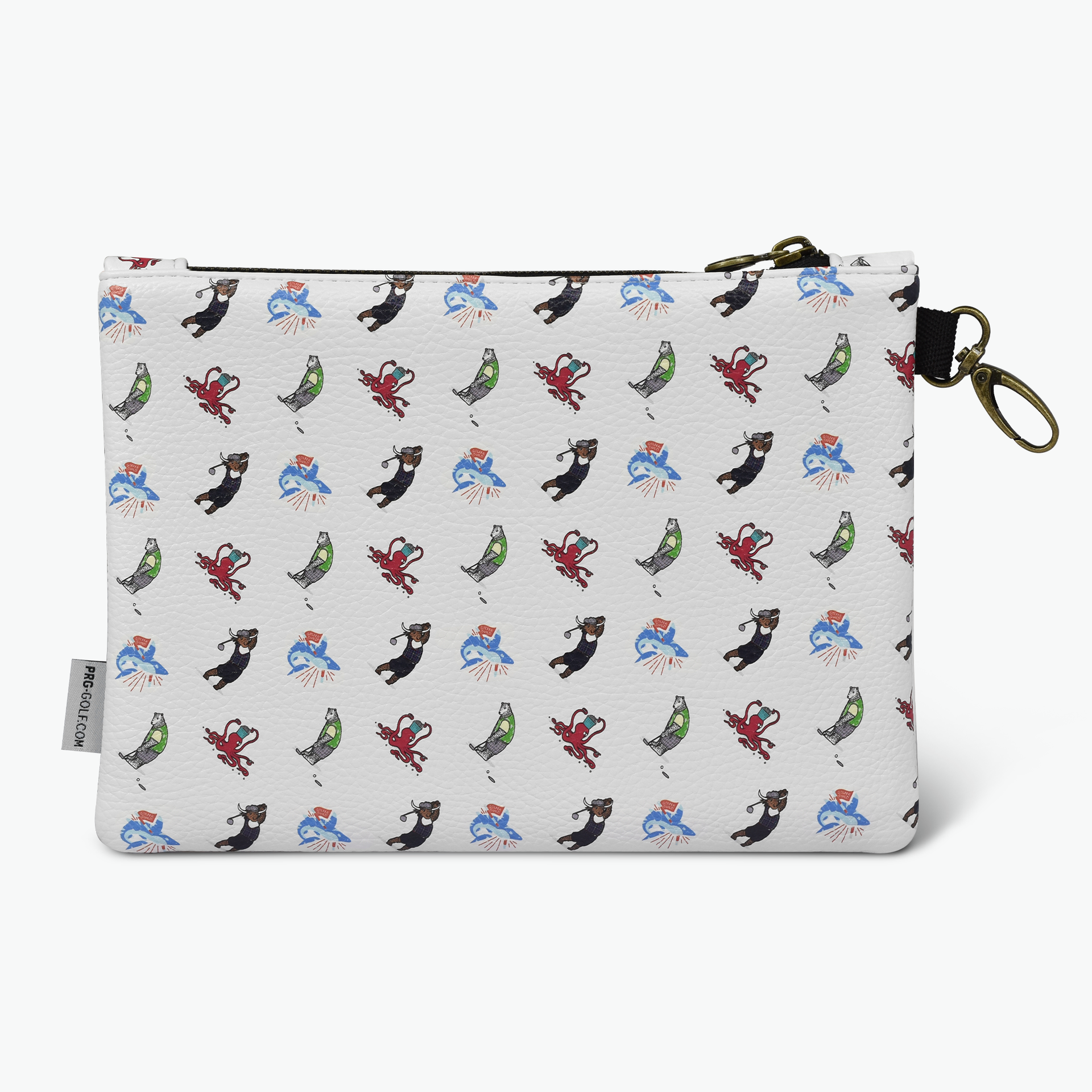 Golfer Guild Elite Micro Print Zip Tote featuring golfing animal art by Claesson & Vaun.