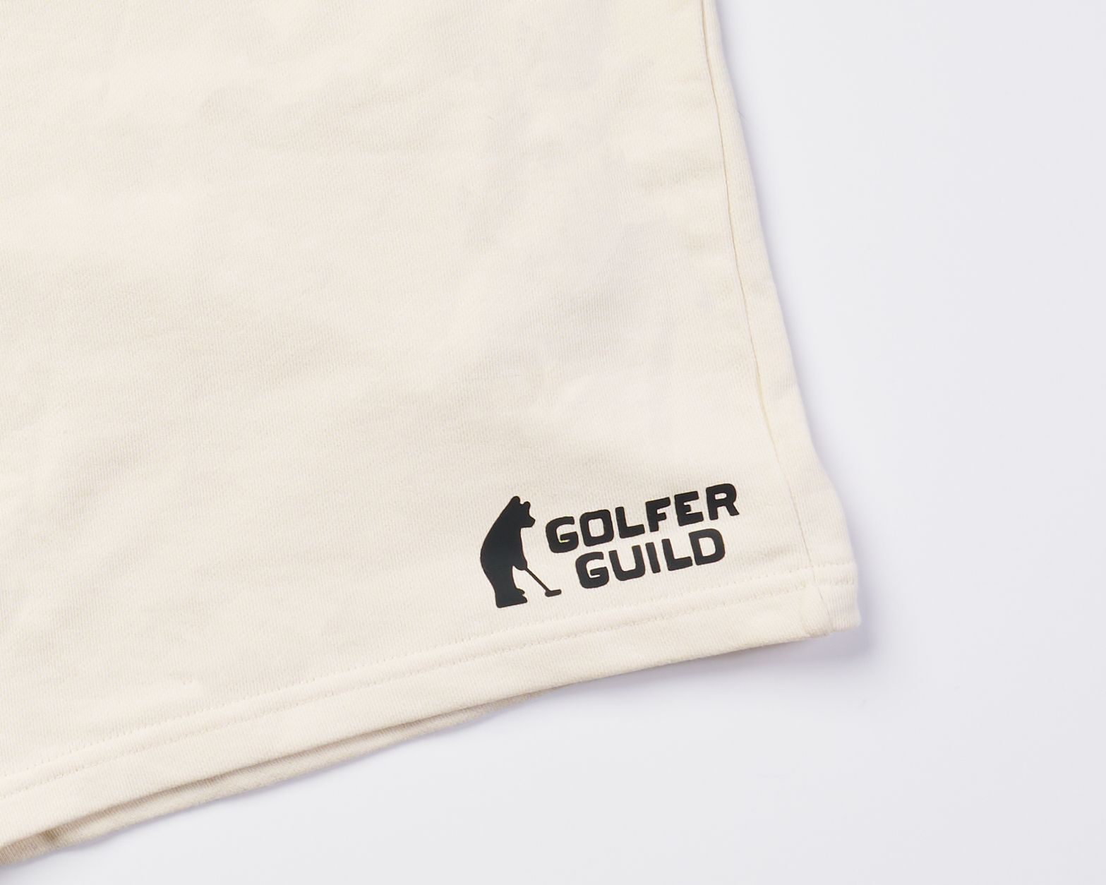 Golfer Guild Coziest Sweatshorts in organic cotton with sustainable design and golfing animal logo art by Jonas Claesson.