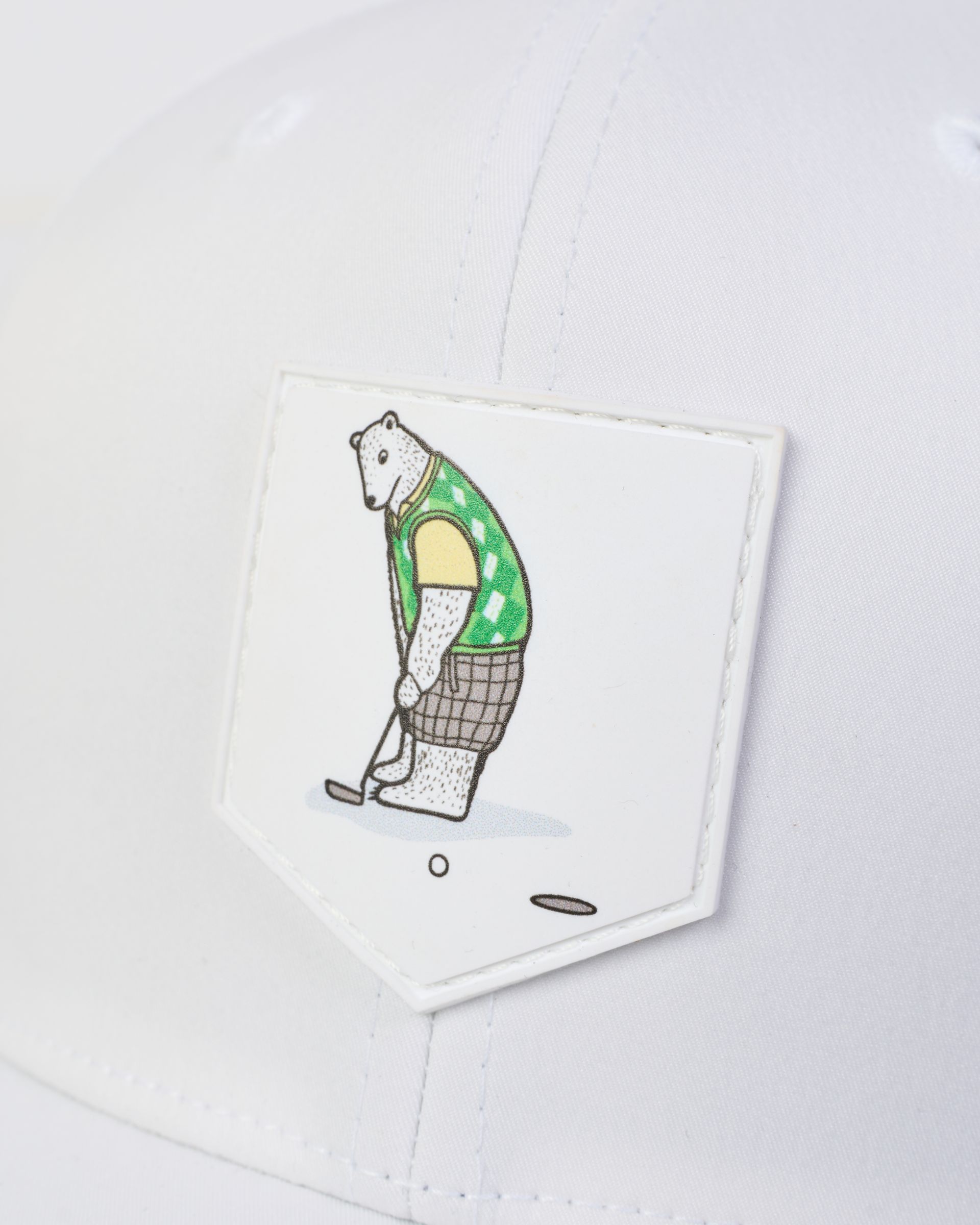 Golfer Guild Arctic Ace Baseball Cap featuring polar bear golfing animal artwork