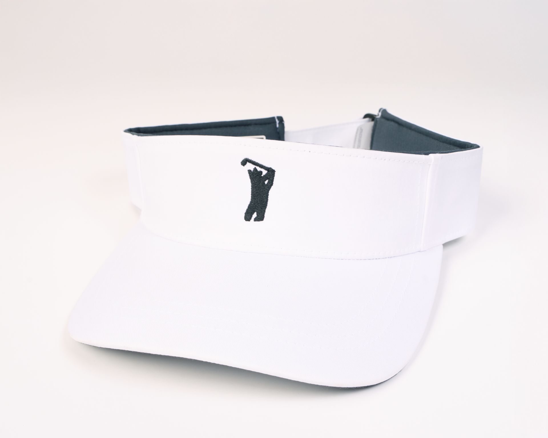 Golfer Guild Bear Drive Performance Visor with golfing animal bear logo by Jonas Claesson.