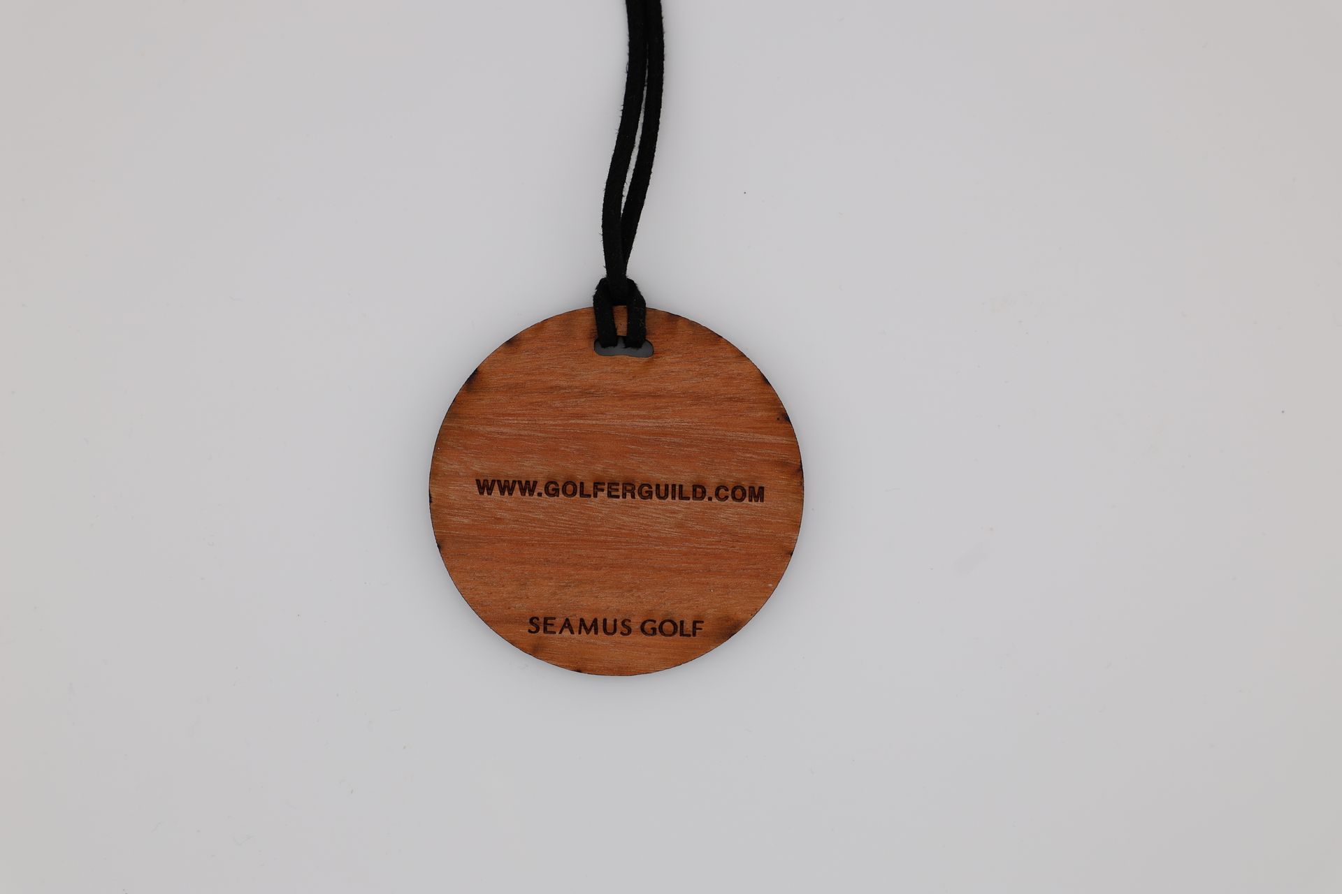 Golfer Guild Bear Drive Bag Tag in eucalyptus wood with golfing animal bear engraving. Cutest bag tag in golf.