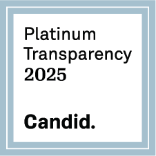 Candid Platinum Transparency 2025 logo. White text on light blue background, in a square with a blue border.