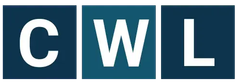 CWL initials in white, on dark teal and blue squares.