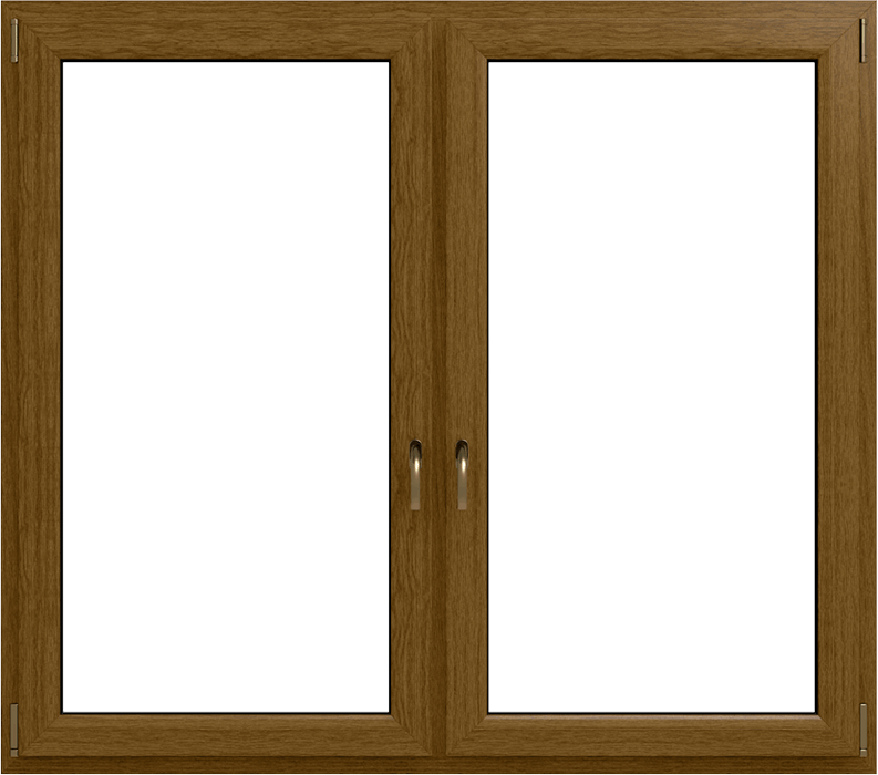 finestra con profilo in PVC effetto legno
