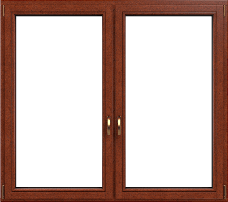 finestra a due ante in legno chiaro