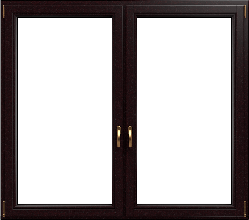 finestra a due ante in legno