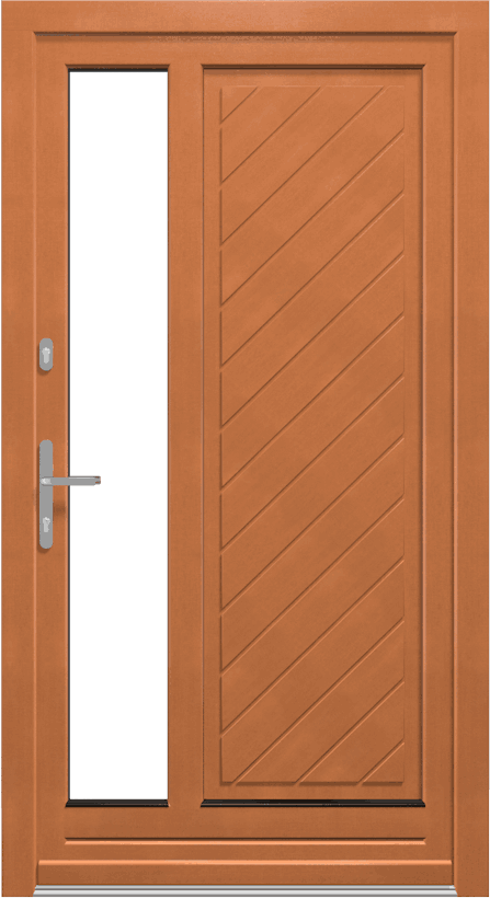 porta moderna in legno con maniglia grigio opaco