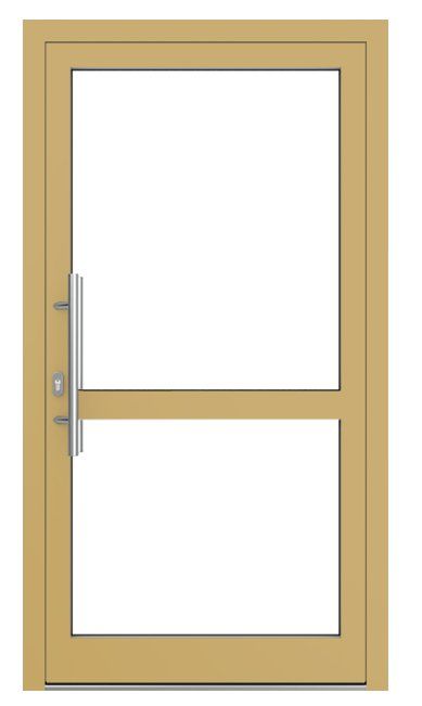 porta in alluminio laccata giallo paglierino