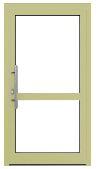 porta con vetro satinato e profilo in alluminio