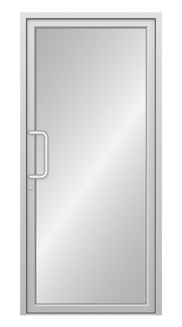 porta in alluminio con vetro satinato