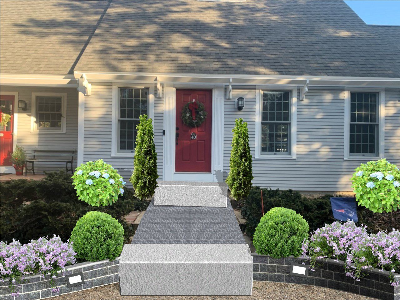 Landscape on House — Cape Cod, MA — MBR Landscaping