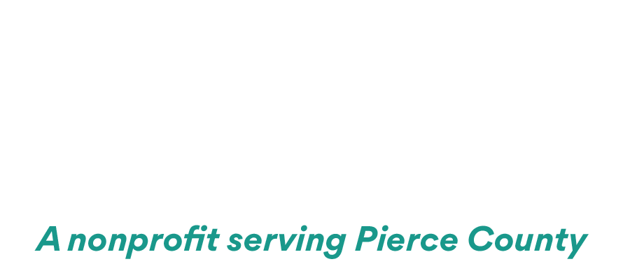 A nonprofit serving pierce county logo on a white background.
