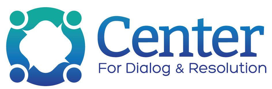 A logo for a company called center for dialog and resolution