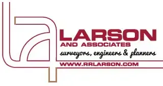 a logo for larson and associates surveyors engineers and planners