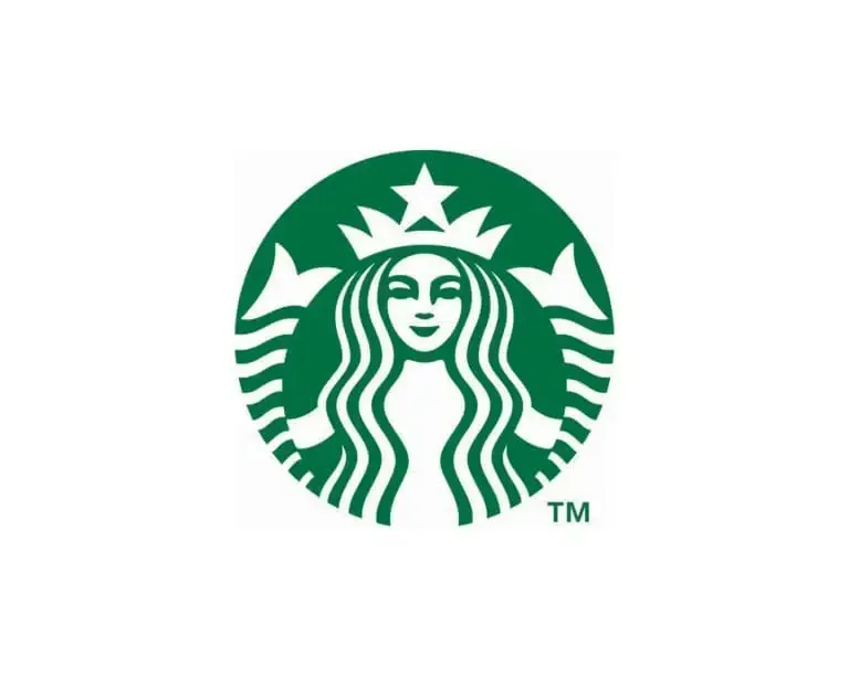 a starbucks logo with a woman 's face and a star on top