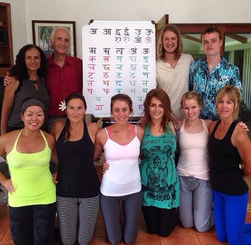 Liz with sanskrit studies class