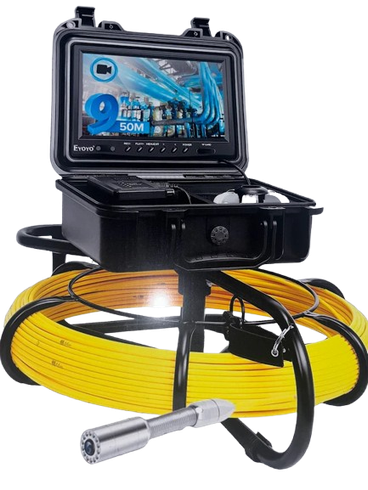 A camera with a yellow hose attached to it