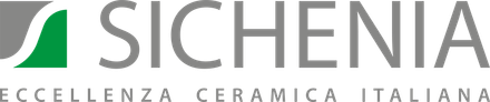Logo Sichenia: una grafica stilizzata verde e grigia accanto al nome del marchio e alla scritta 