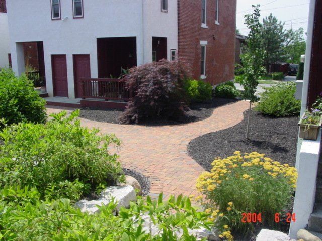 Walk Path Beside a House — Columbus, OH — Scioto Landscaping