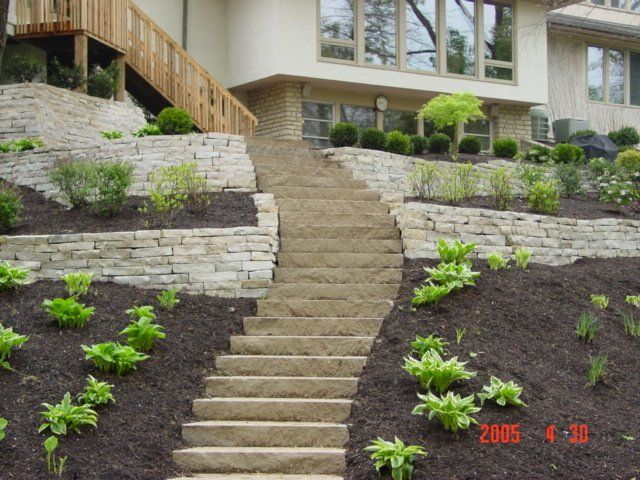 Long Stairway Outside the House — Columbus, OH — Scioto Landscaping